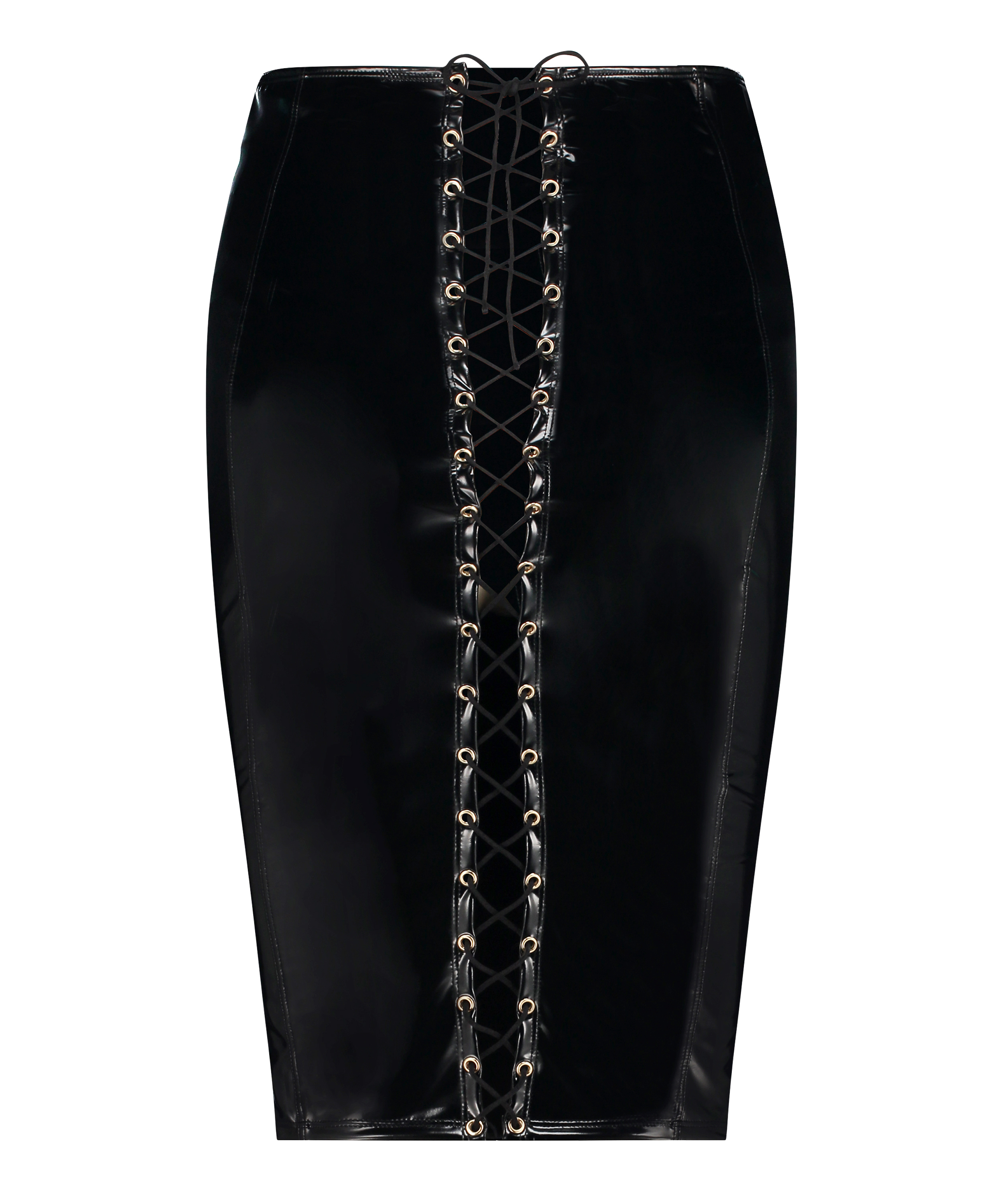 Jupe en similicuir, Noir, main