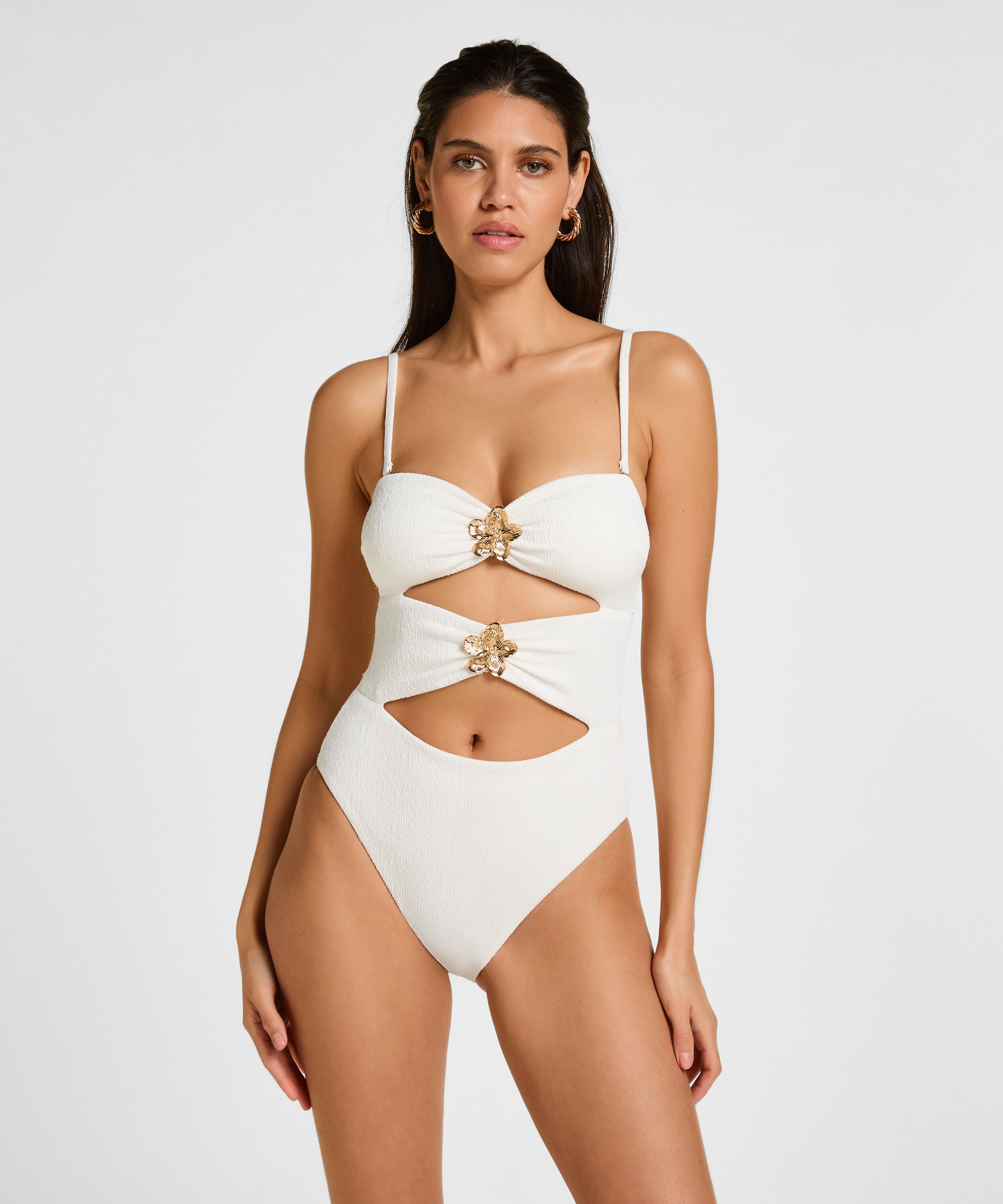 Maillot de bain Crinkle, Blanc