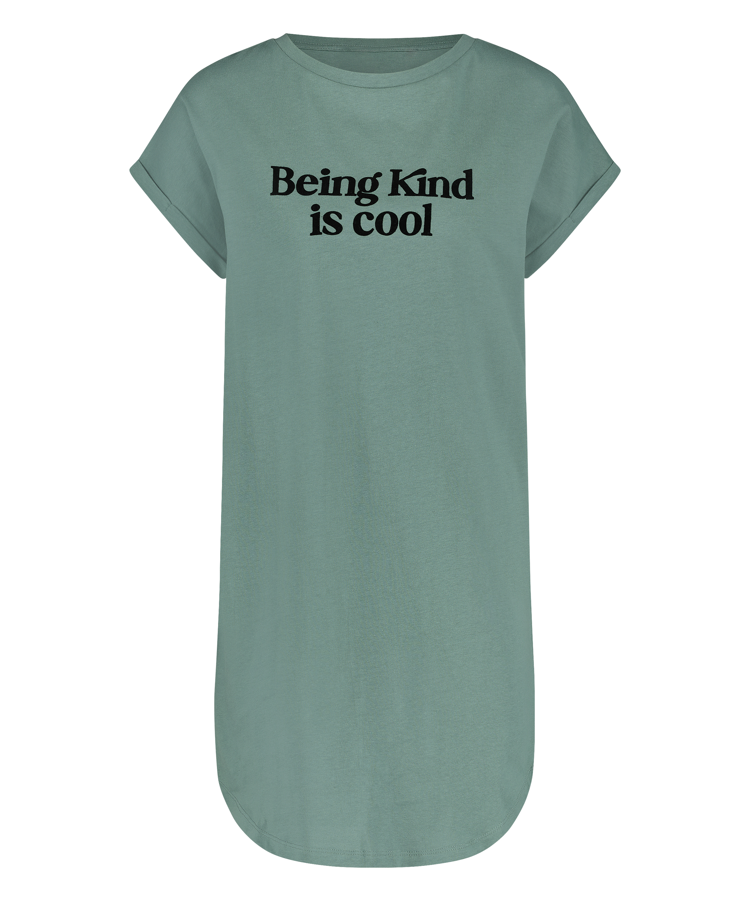 Chemise de nuit à col rond, Vert, main