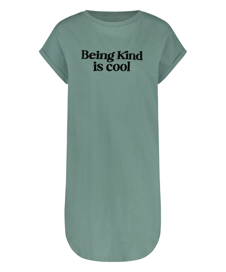 Chemise de nuit à col rond, Vert