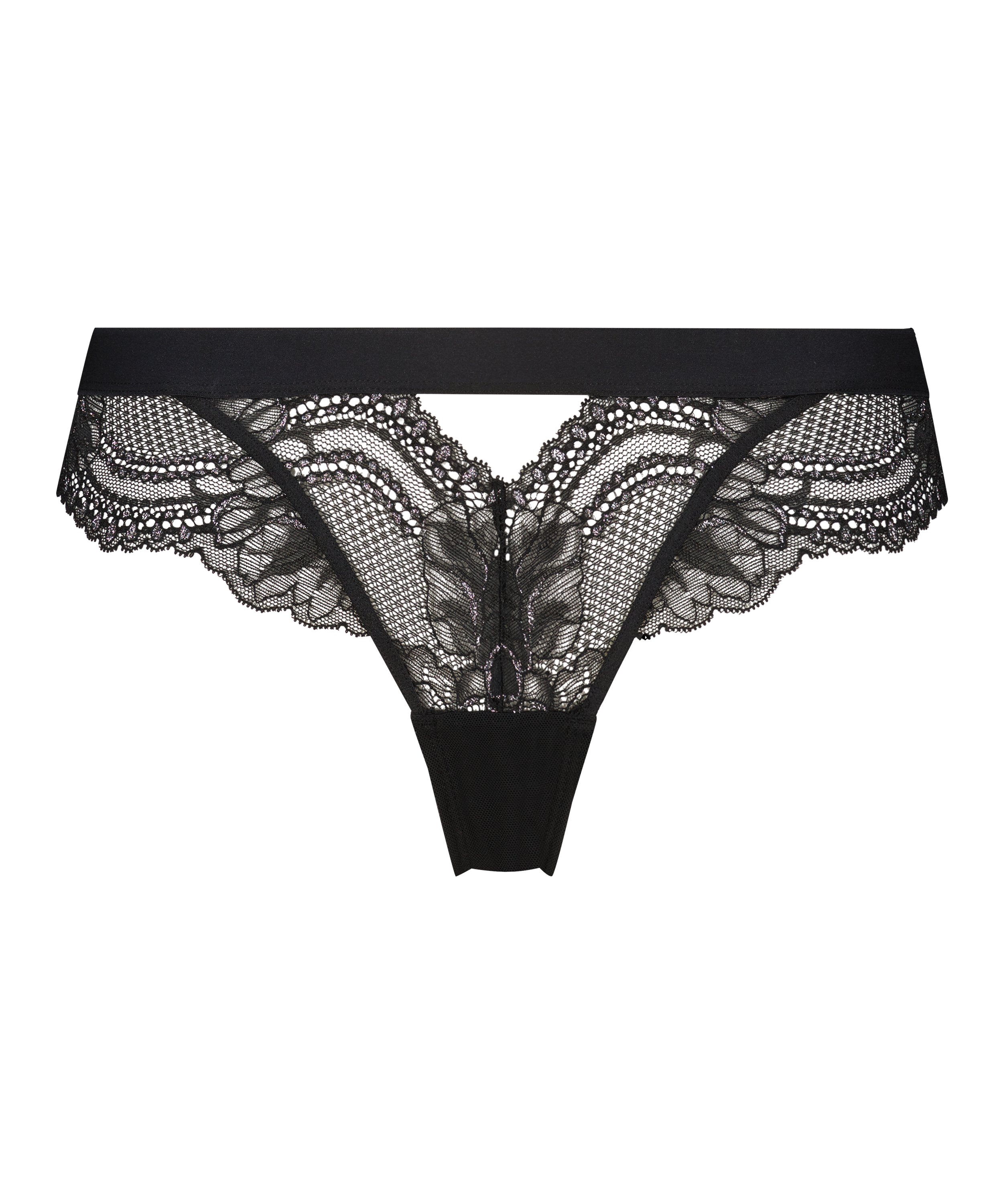Slip brésilien Donna Sparkle, Noir, main