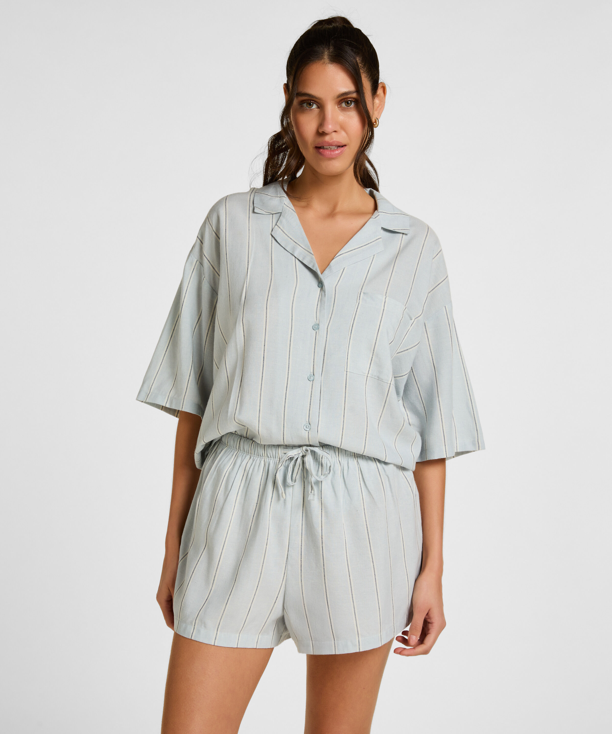 Short en Lin, Bleu Short en Lin, Bleu