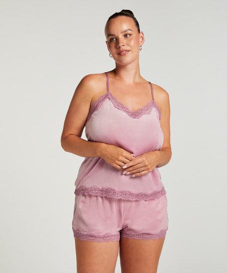 Camisole velours Dentelle, Violet