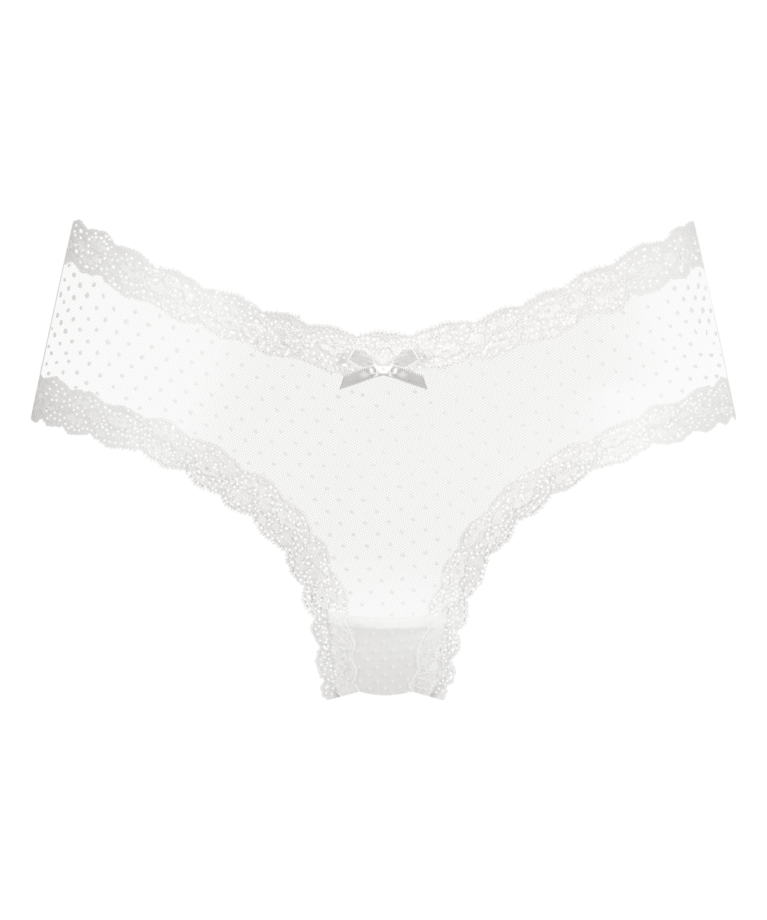 Slip br&eacute;silien V-shape Mesh, Blanc, main