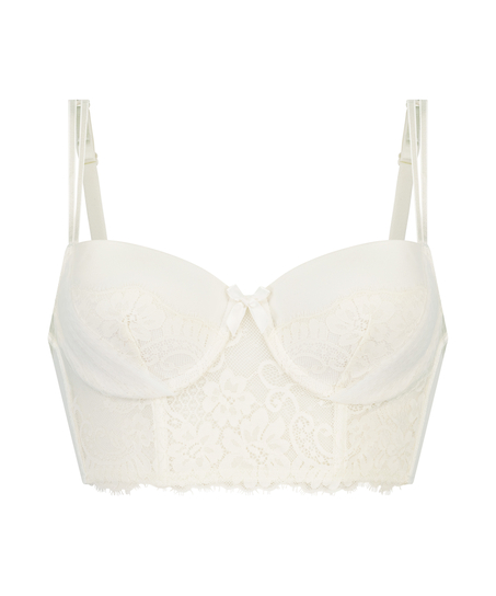 Soutien-gorge bustier préformé à armatures Catrin, Blanc