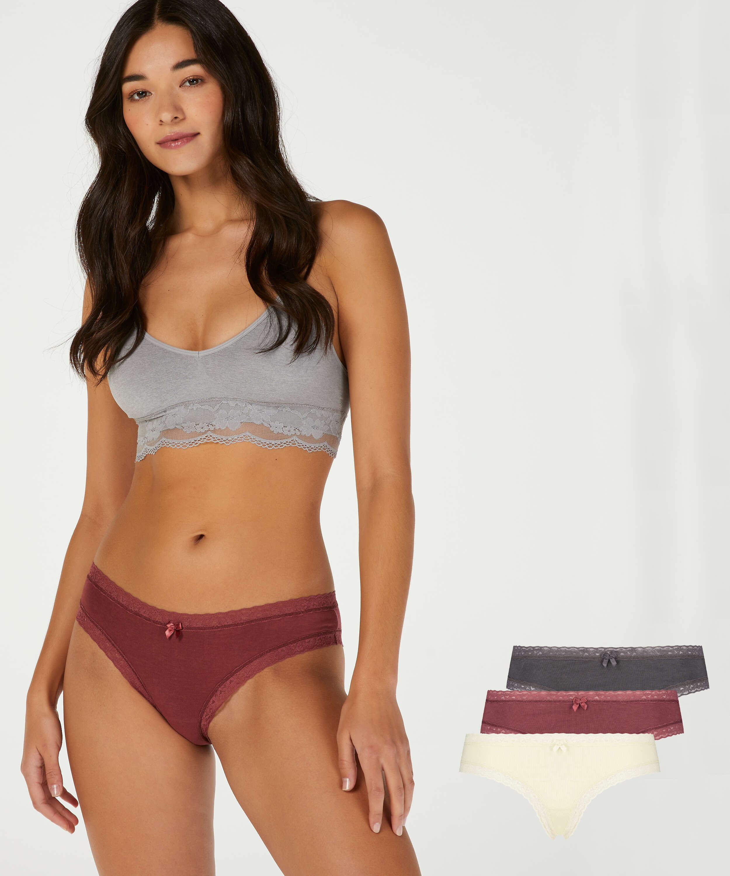 Lot de 3 slips Beautiful, Rouge, main