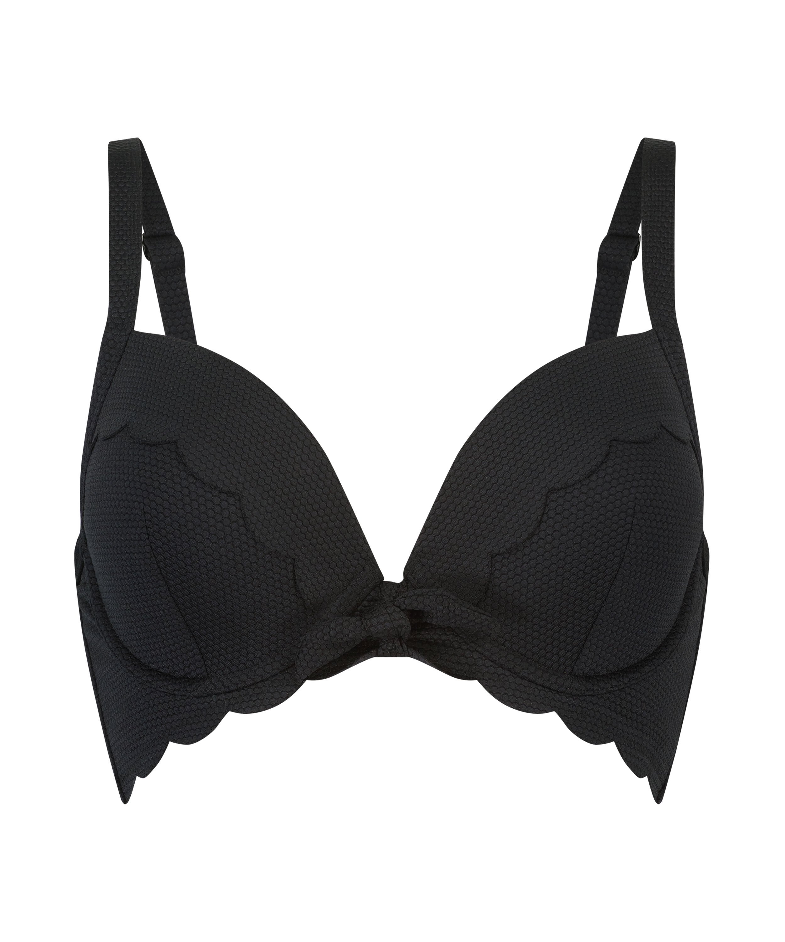 Haut de bikini préformé à armatures Scallop, Noir