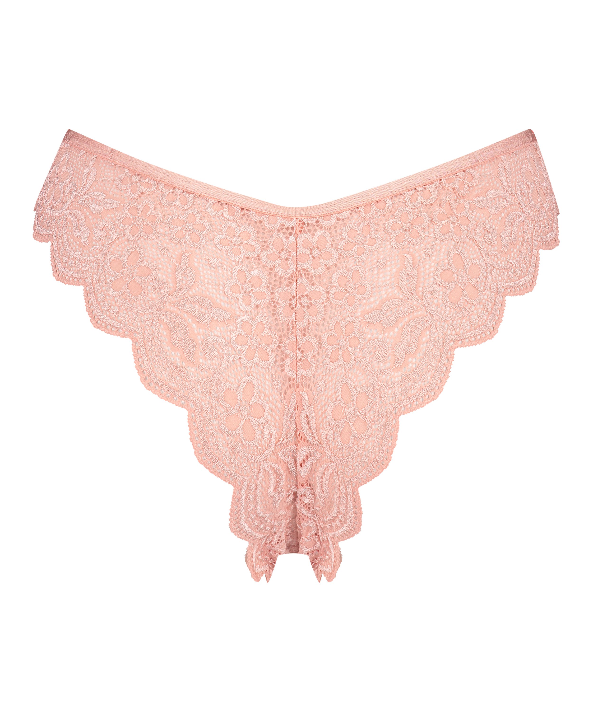 Slip brésilien jambe haute, Rose, main