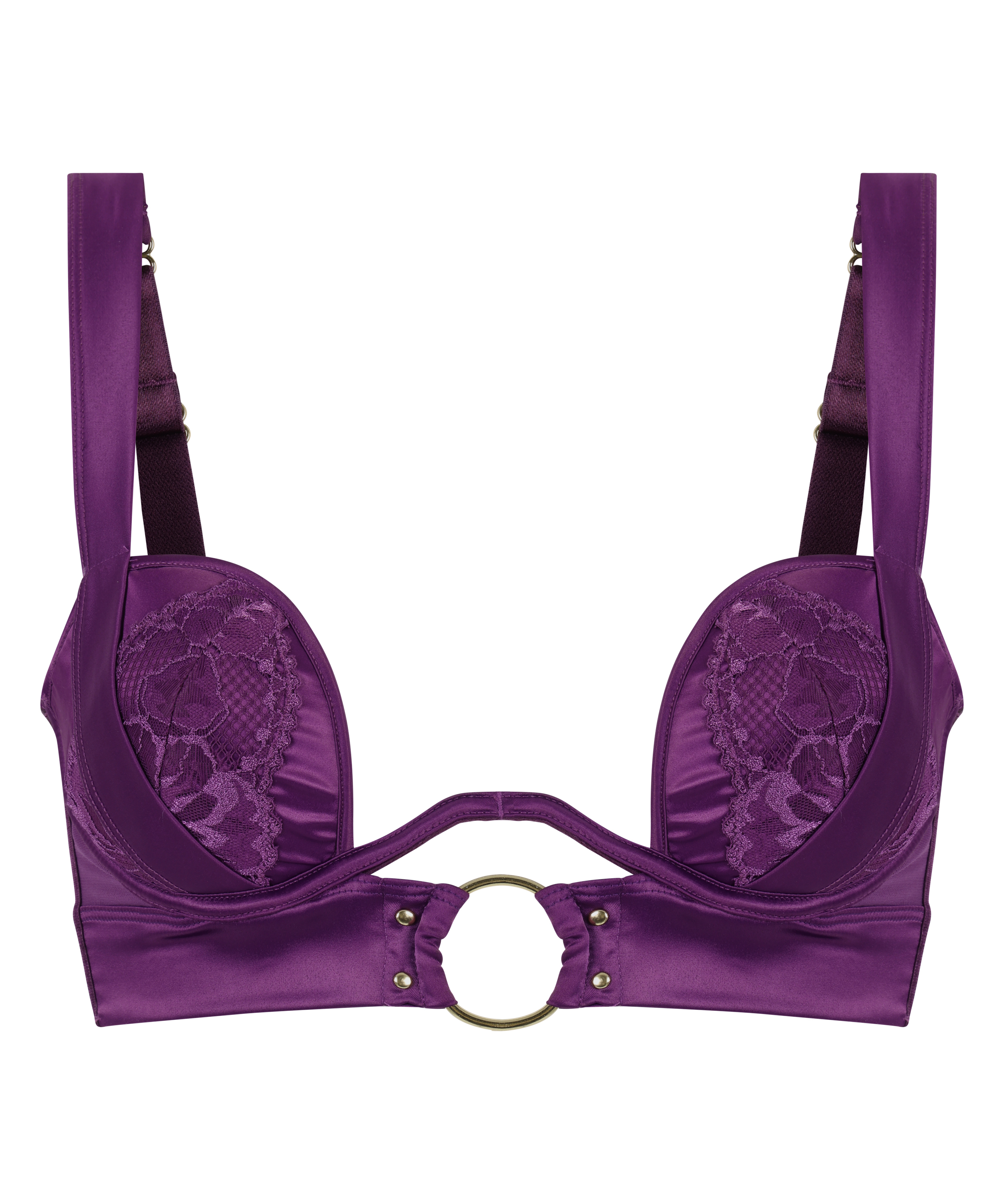 Soutien-gorge à armatures préformé longline Elsa, Violet, main
