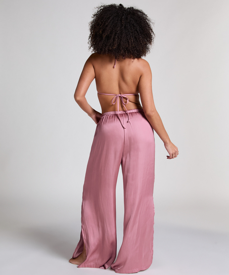 Pantalon de plage en satin, Rose