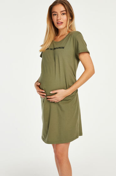 Hunkemöller Chemise de nuit manches courtes Baby In Progress Vert