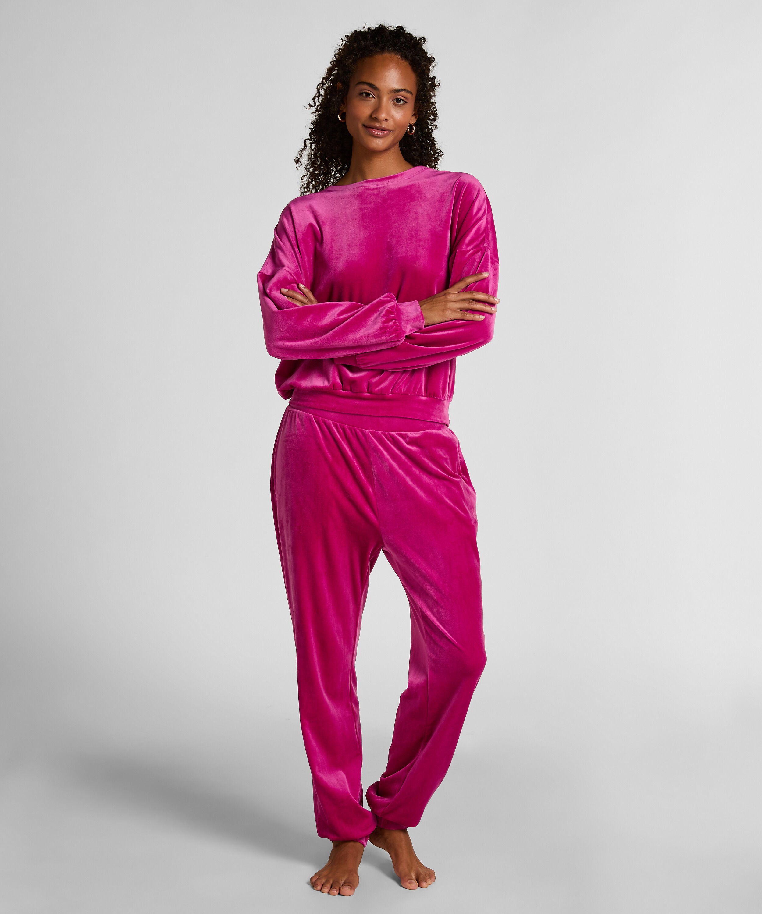 Pantalon de jogging Velours, Rose Pantalon de jogging Velours, Rose