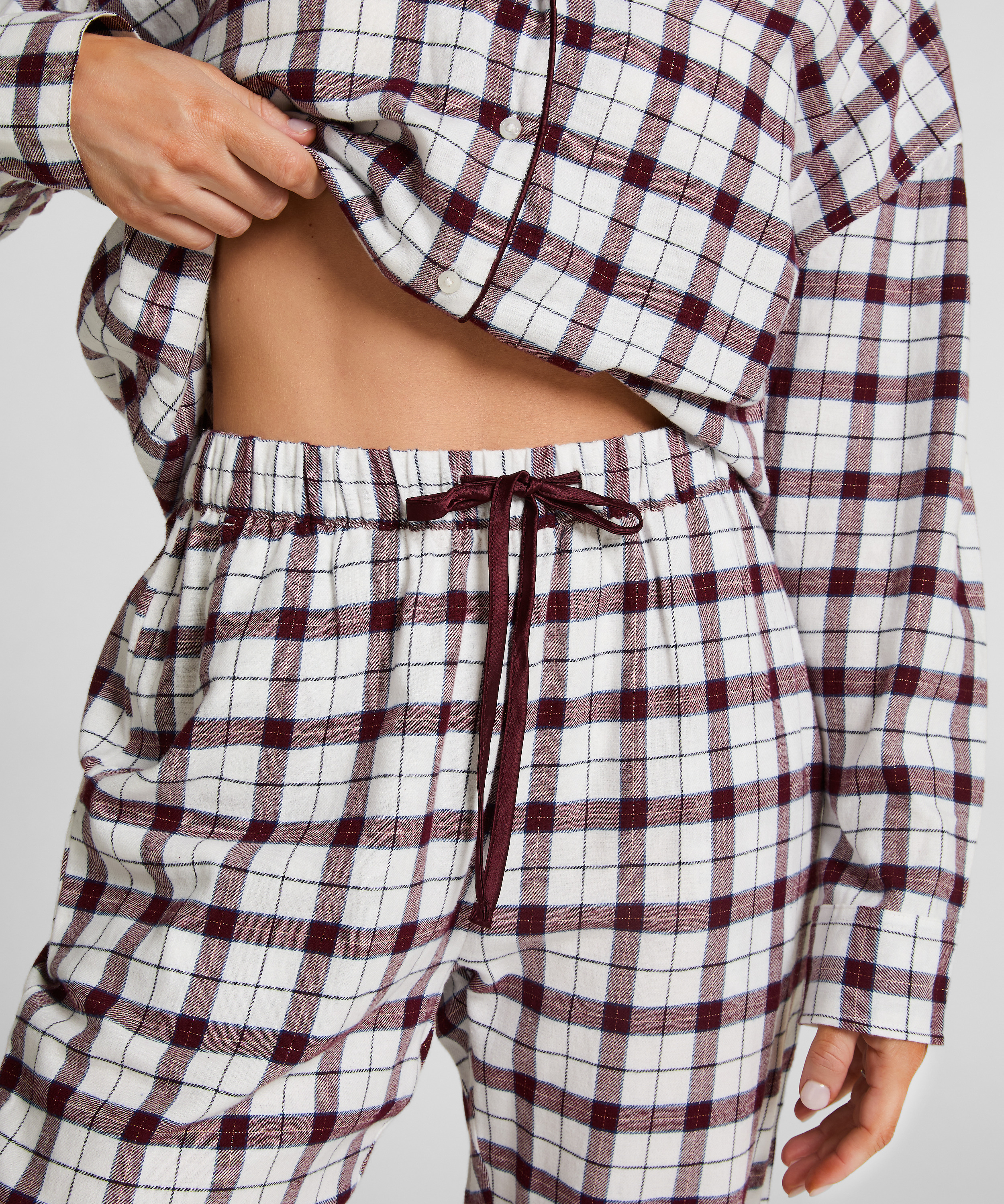 Pantalon de Pyjama Flanel, Blanc, main