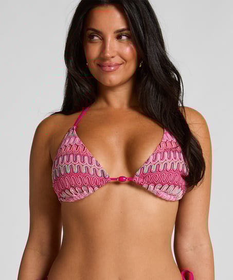 Haut de bikini triangle Cali, Rose