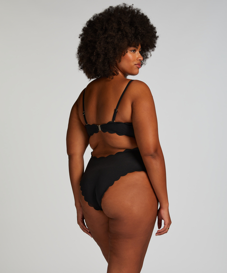 Maillot de bain Bandeau Scallop, Noir