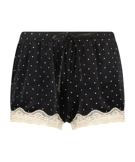 Short Velours Lace, Noir