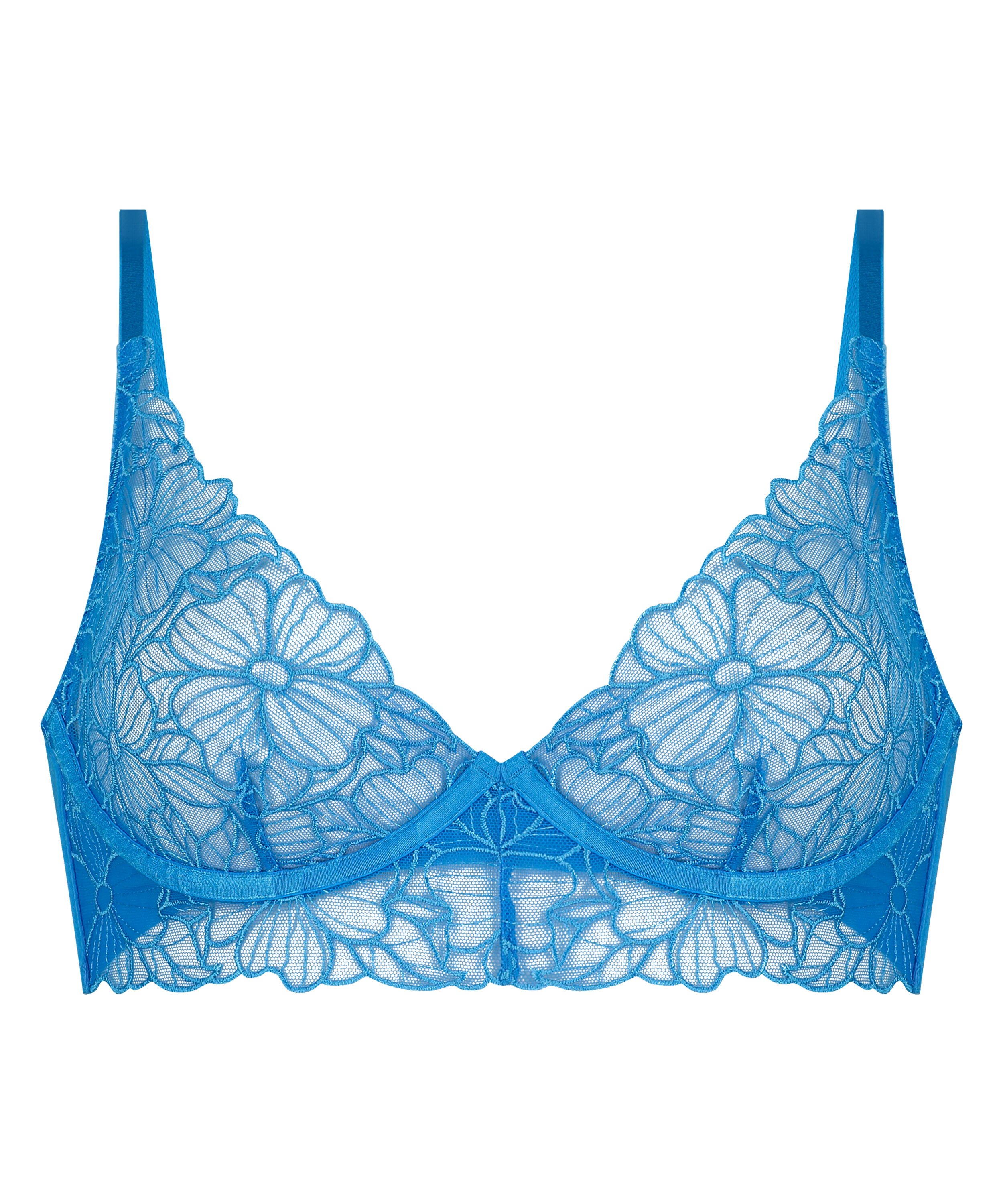 Soutien-gorge &agrave; armatures non-pr&eacute;form&eacute; longline Anya, Bleu