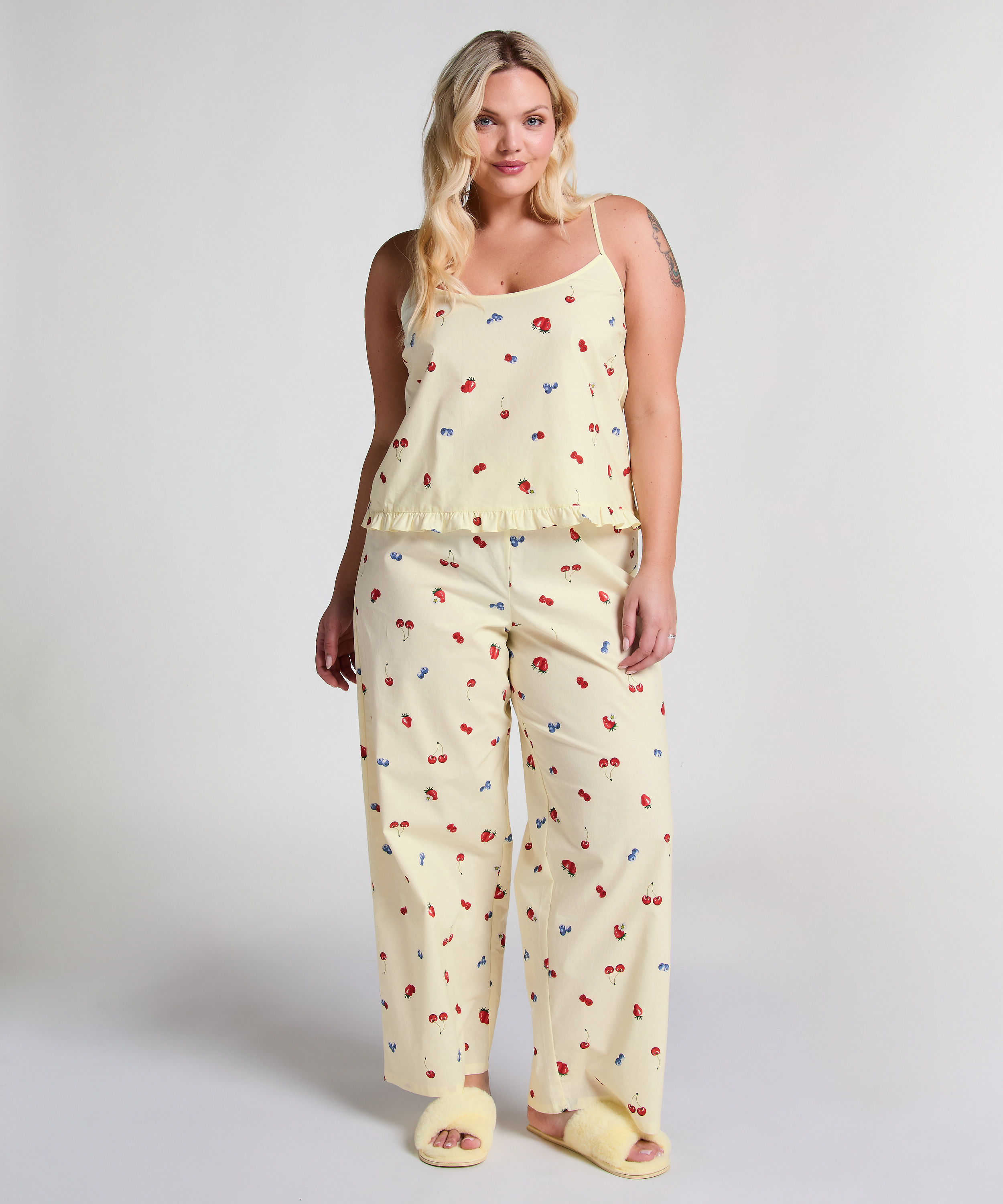 Pantalon tiss&eacute;, Jaune, main