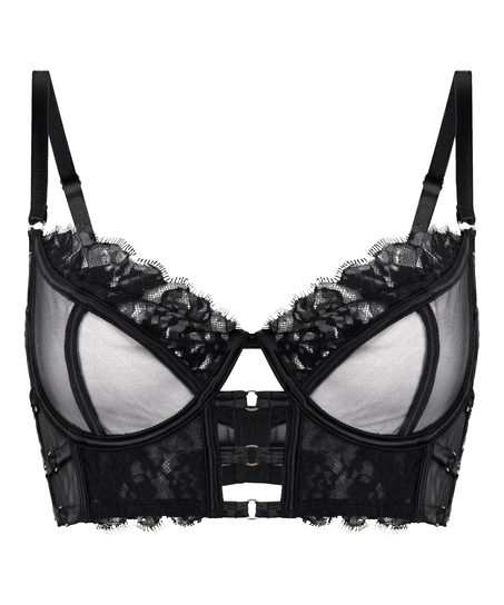 Soutien-gorge à armatures non-rembourré longline Nienke, Noir