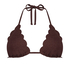 Haut de bikini triangle Scallop Lurex, Marron