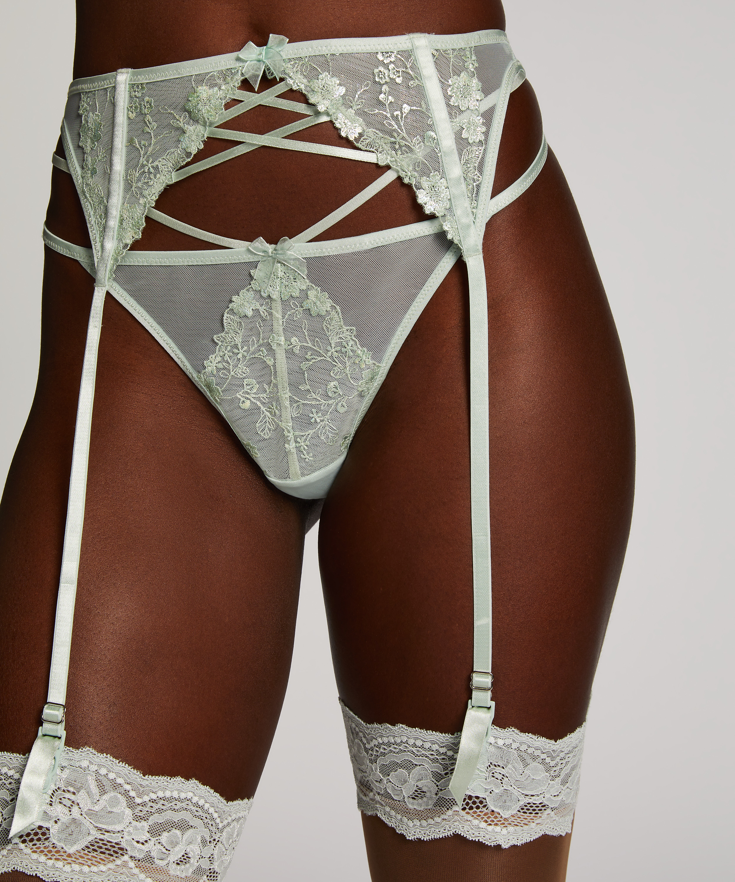 Porte-jarretelles Lillia, Vert, main