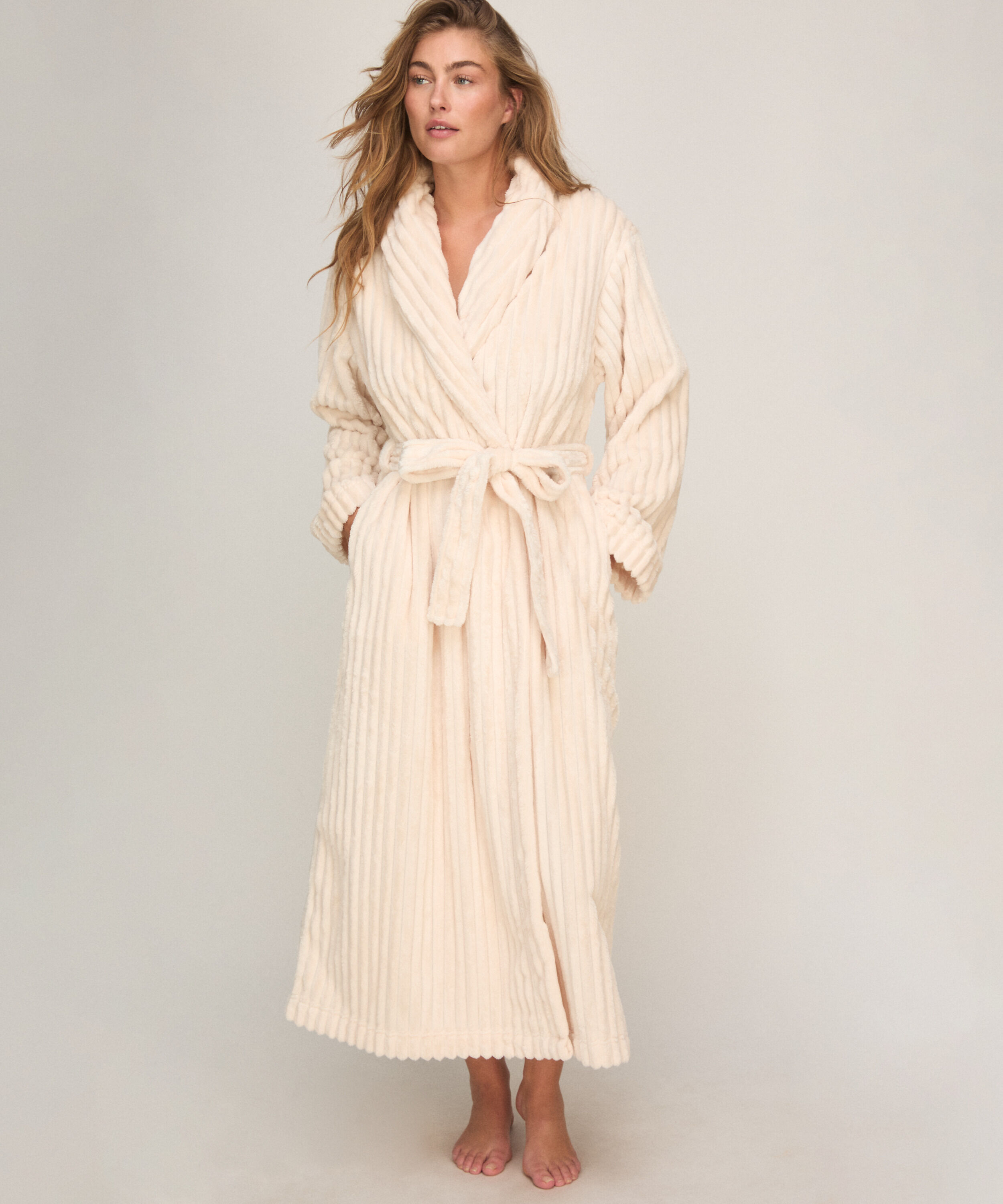 Peignoir Jacqueared Fleece, Blanc Peignoir Jacqueared Fleece, Blanc