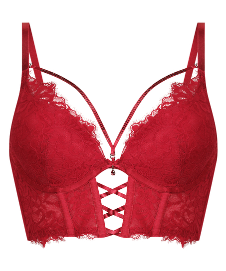 Soutien-gorge à armatures longline push-up préformé Charlotta, Rouge