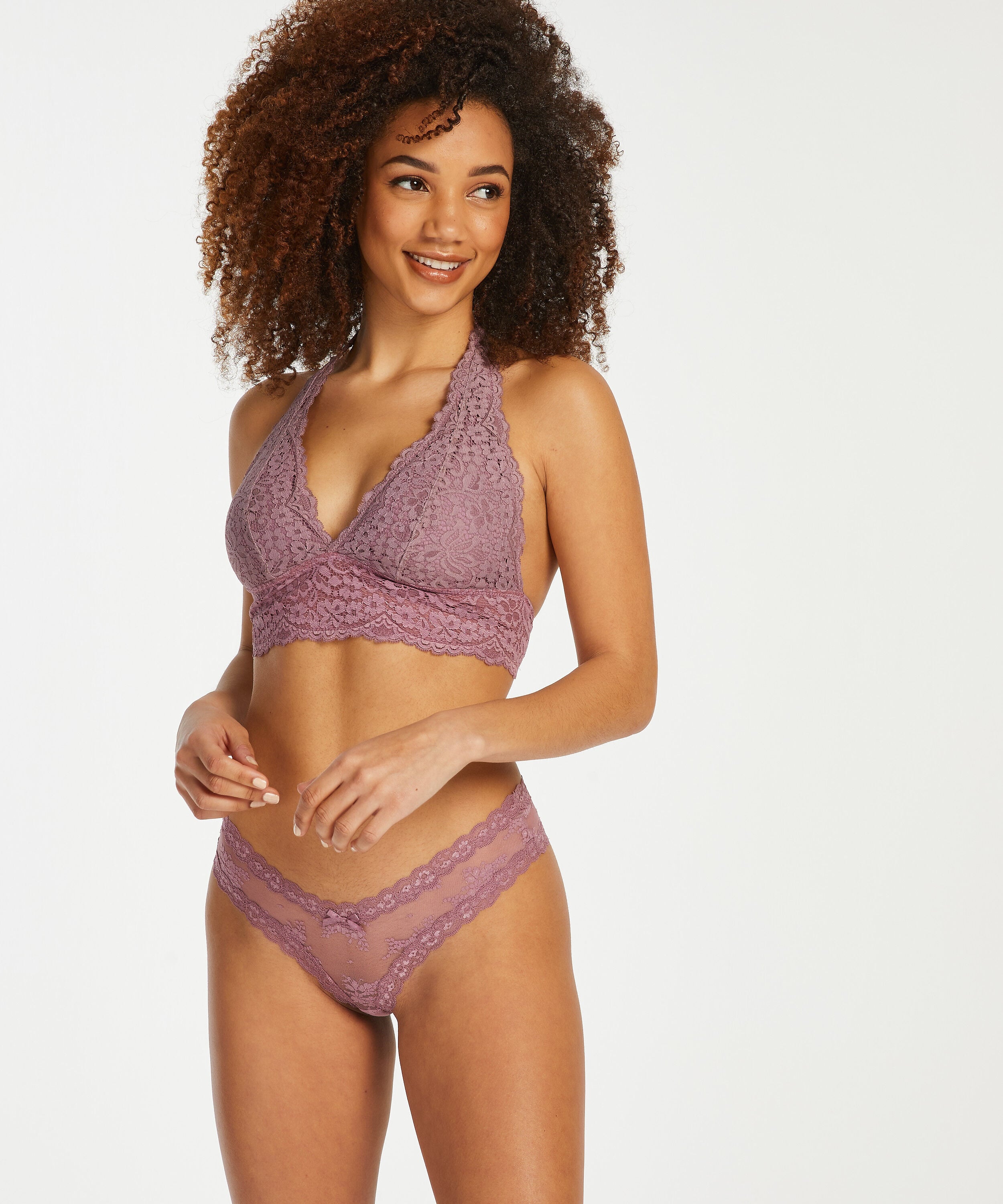 Slip brésilien V-shape Mesh, Violet