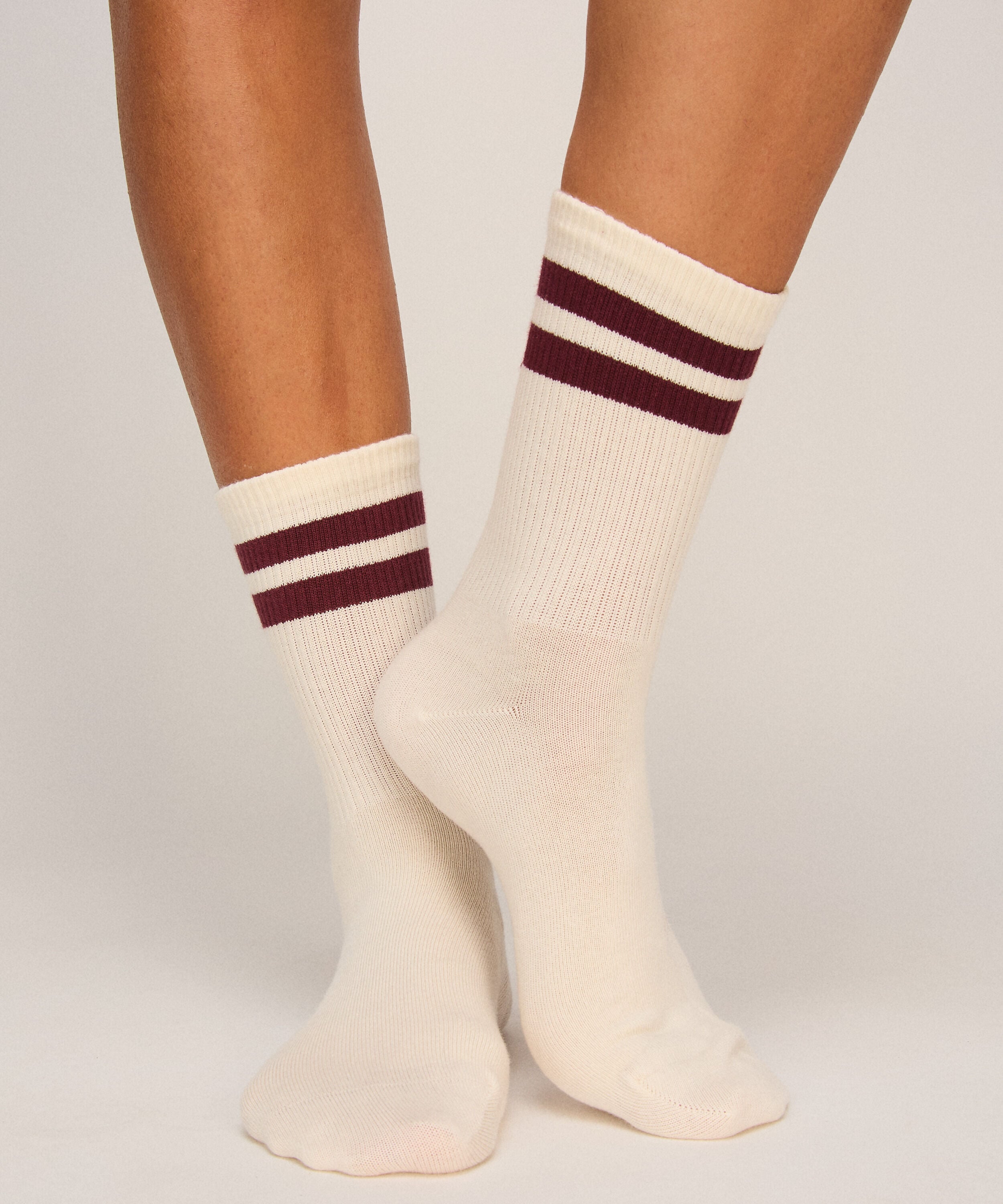 Chaussettes Stripes Cotton, Blanc Chaussettes Stripes Cotton, Blanc