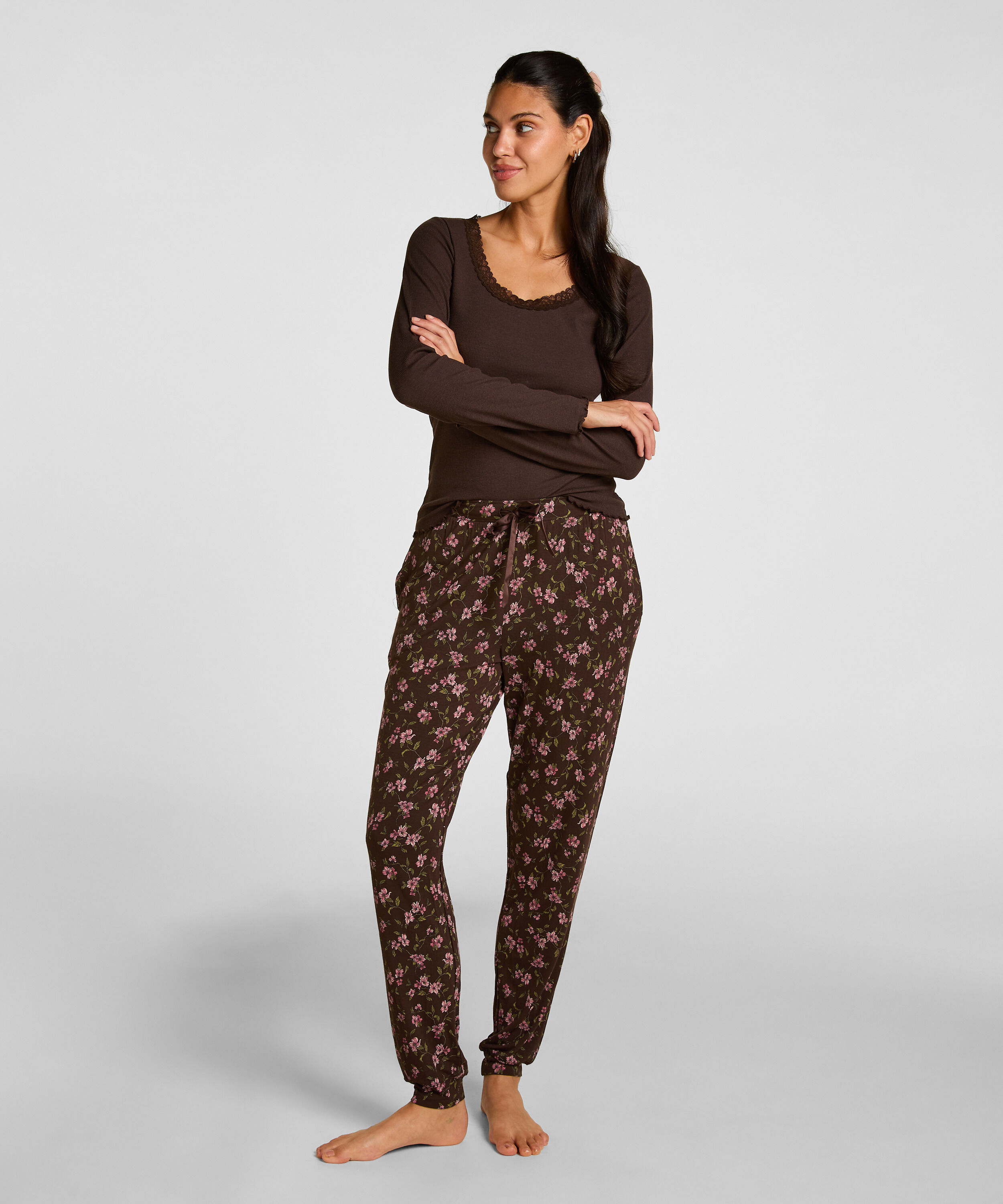 Pantalon de pyjama Jersey, Marron