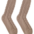 1 paire de chaussettes tricot&eacute;es, Beige
