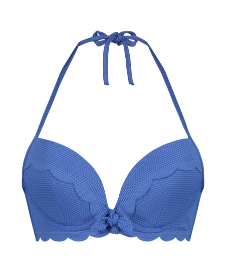 Haut de bikini à armatures à effet push-up préformé Scallop Taille A - E, Bleu