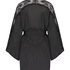 Kimono en dentelle satinée, Noir