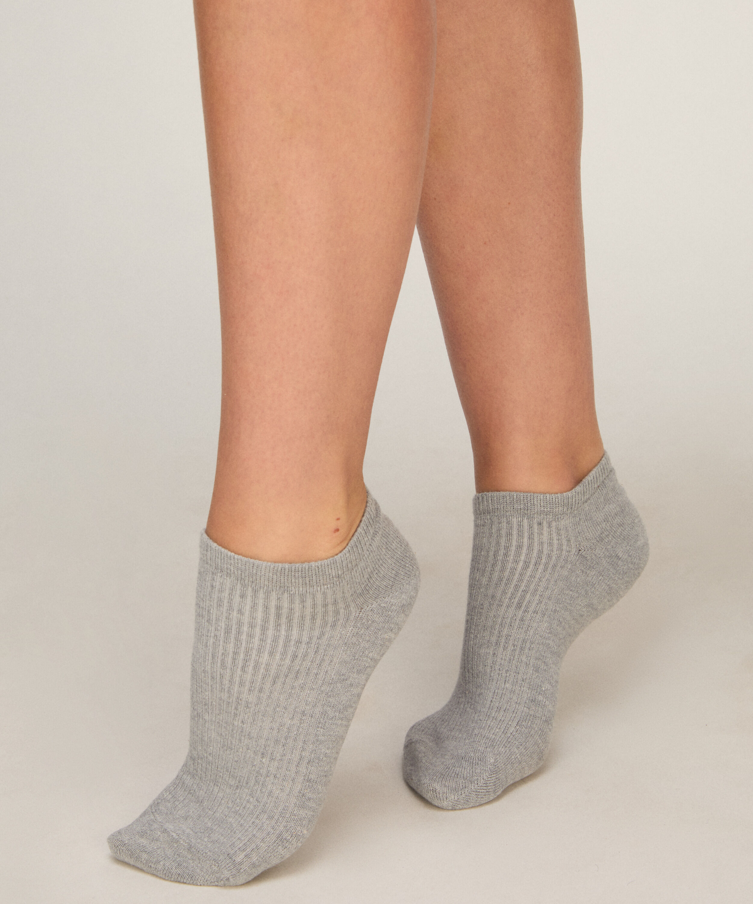 Lot de 3 Socquettes Sneaker en Coton, Gris Lot de 3 Socquettes Sneaker en Coton, Gris