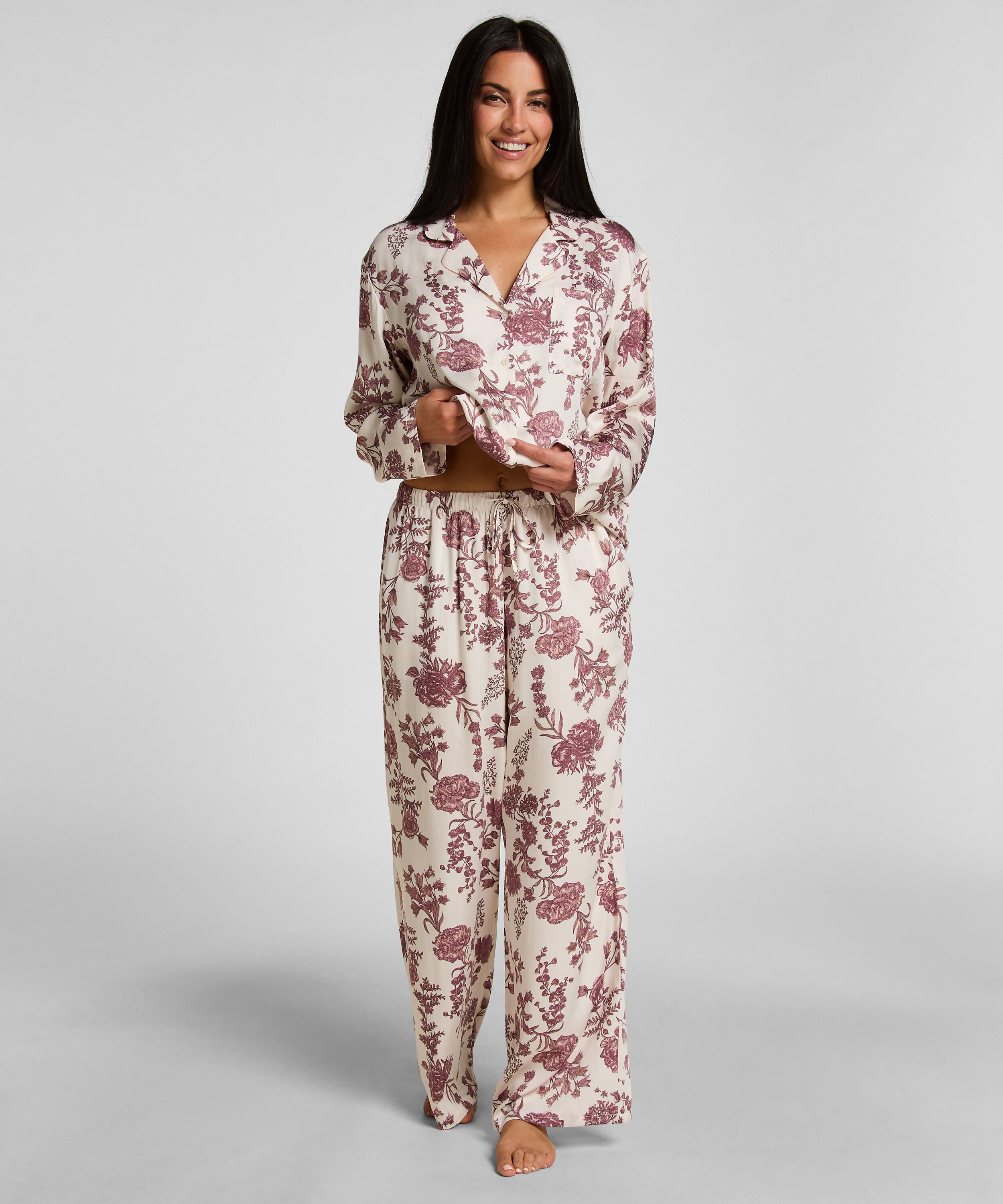 Pantalon de Pyjama Woven Print, Beige