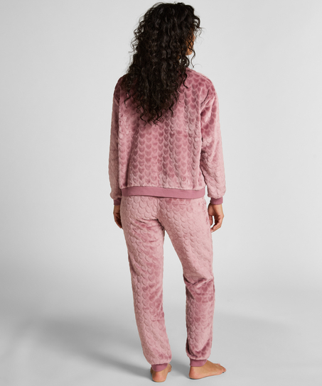 Pyjama en polaire à cœurs, Violet
