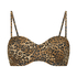 Haut de bikini préformé sans bretelles Leopard, Marron