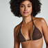 Crochet triangle Bikini Top, Marron
