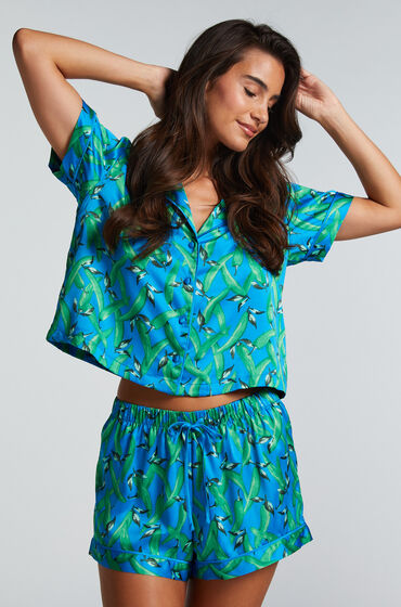 Hunkemöller Short de pyjama Satin Bleu