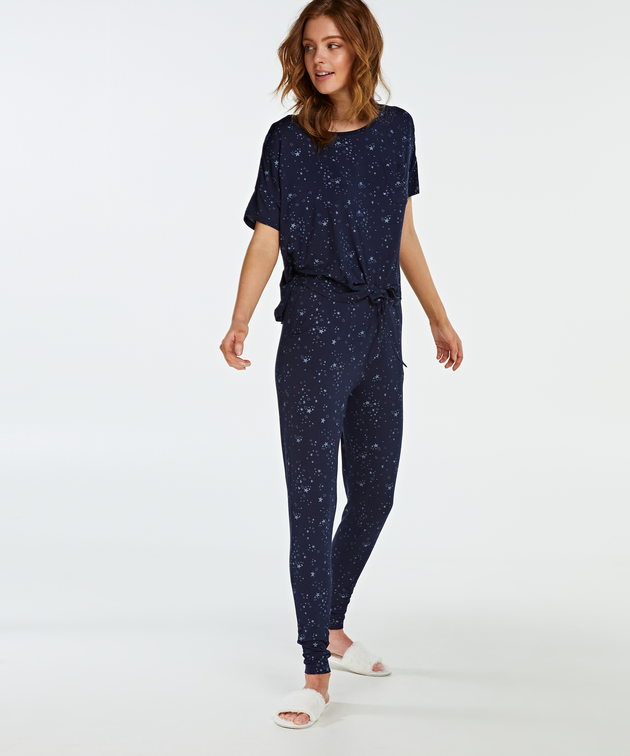Pantalon de pyjama Jersey, Bleu, main