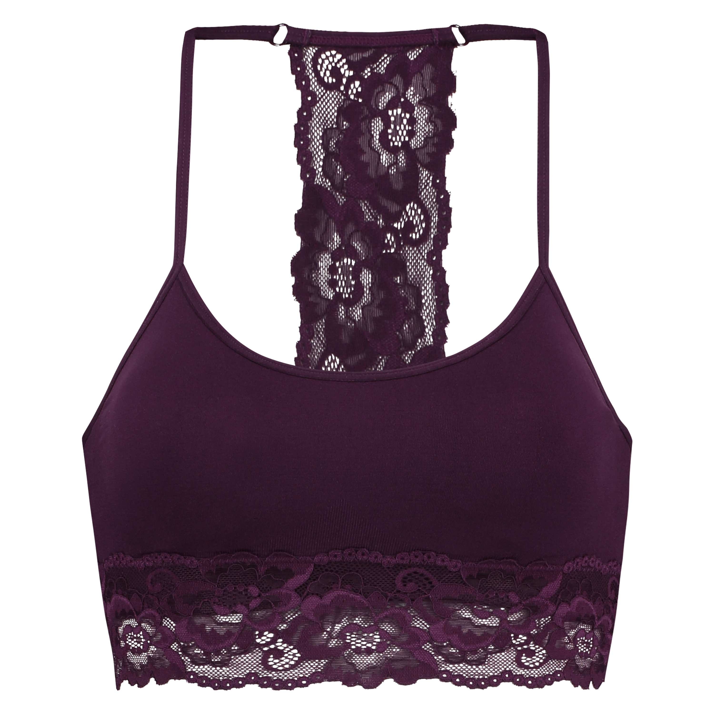 Croptop longline sans coutures Maria, Violet, main