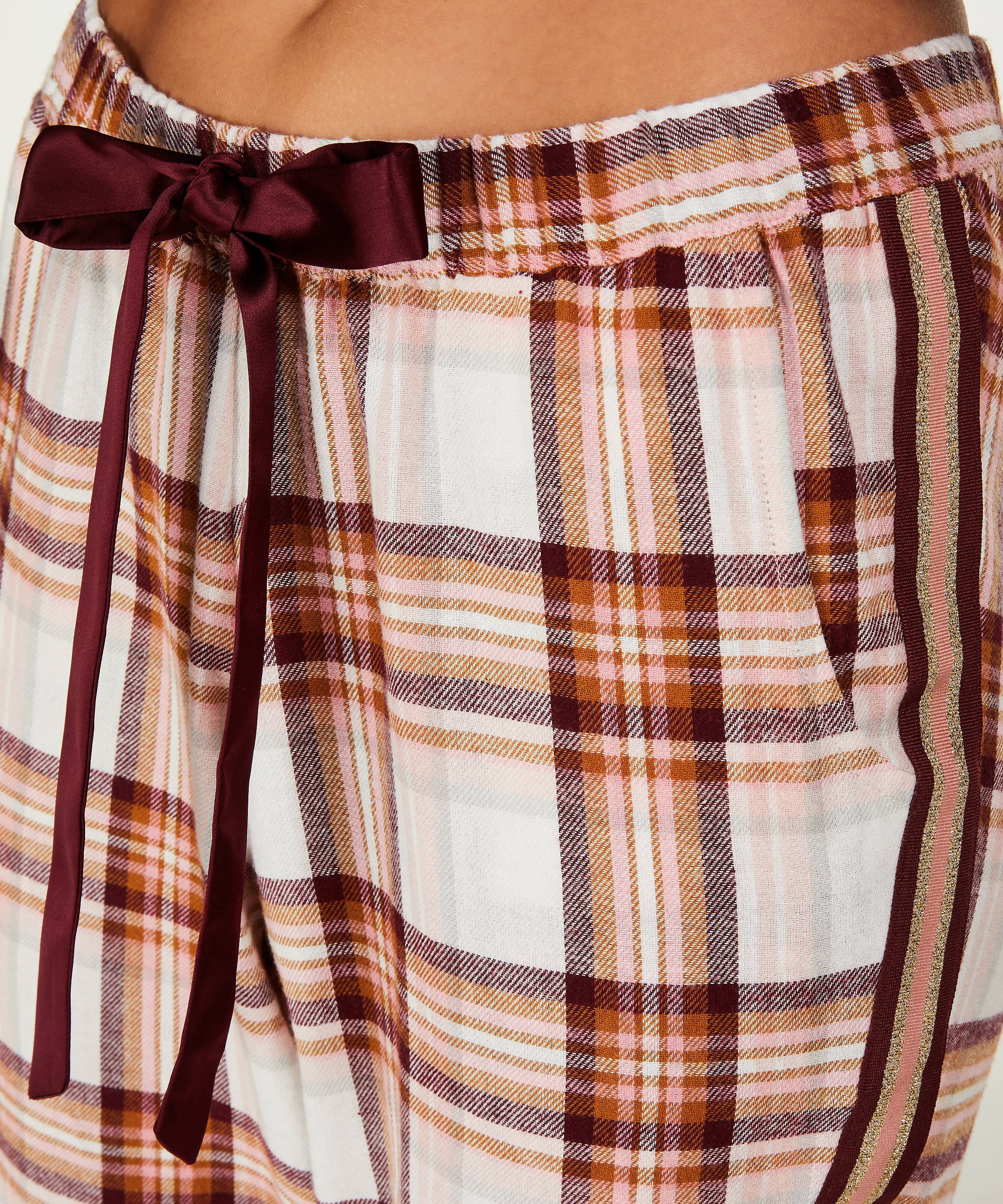 Pantalon de pijama &agrave; carreaux, Rouge, main