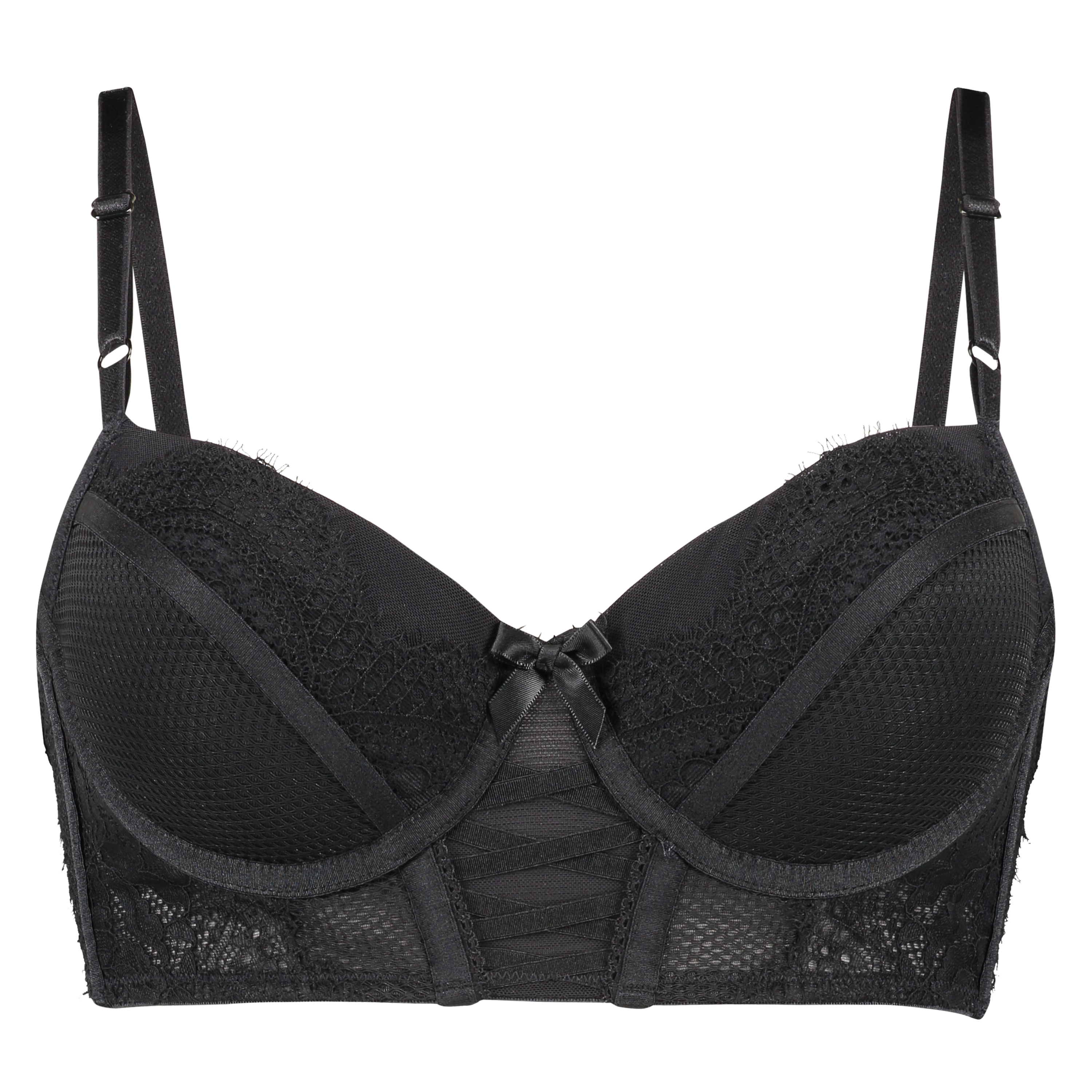 Soutien-gorge &agrave; la palangre &agrave; armatures pr&eacute;form&eacute; Valentina, Noir, main