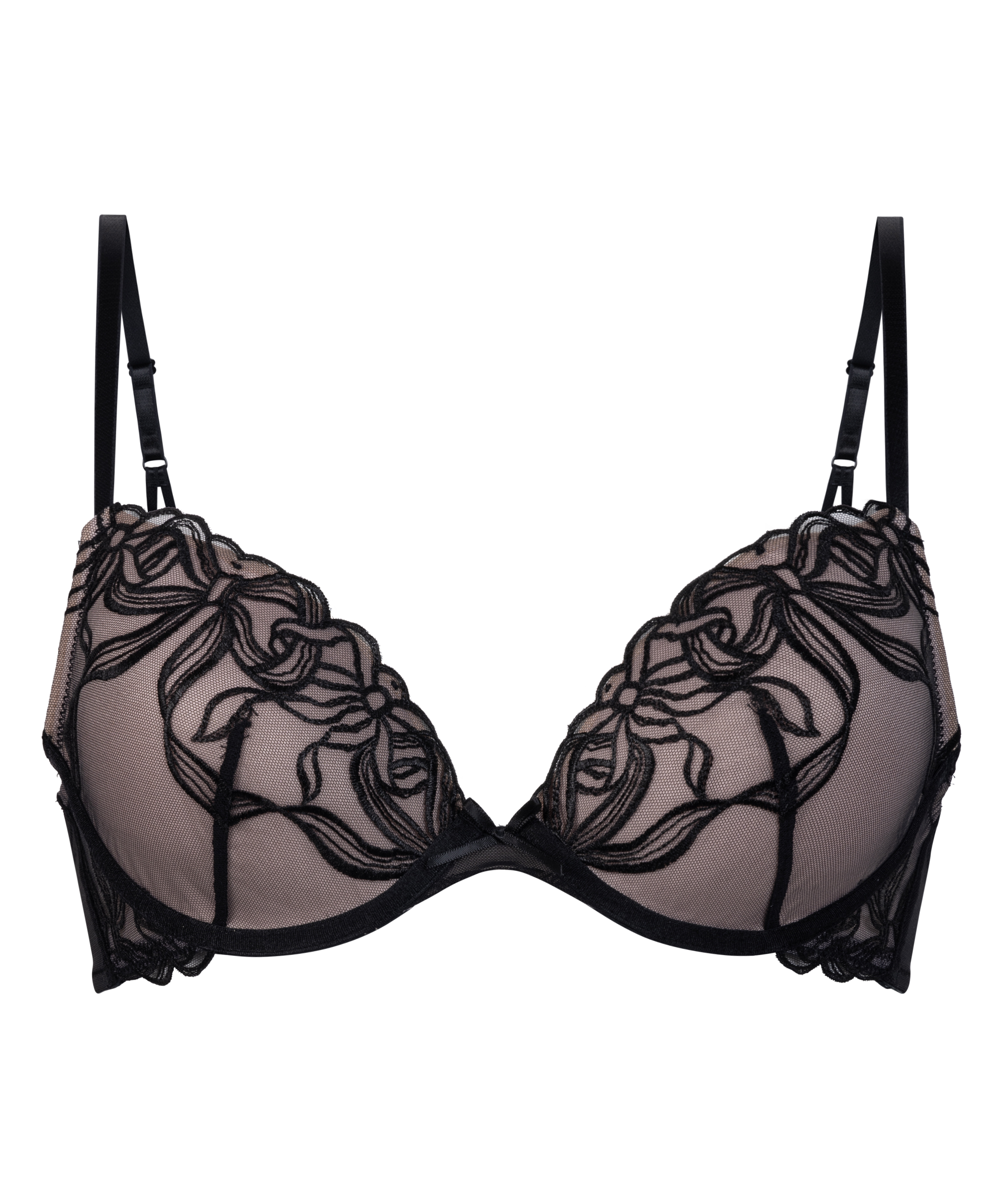 Soutien-gorge rembourré dentelle floral poitrine galbée maintien parfait grandes tailles lingerie élégance confort sexy main image 1