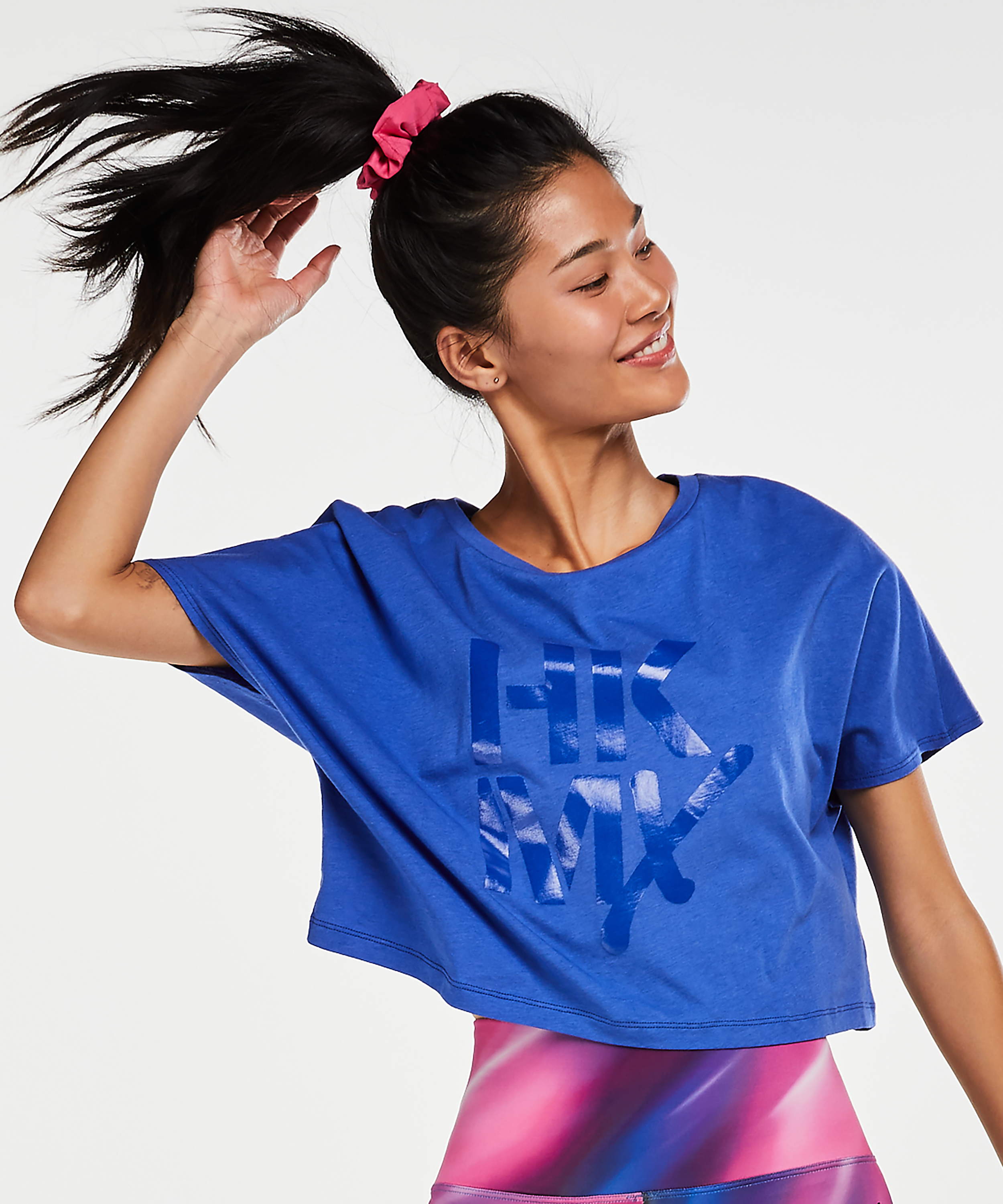 Loose fit croptop HKMX, Bleu, main