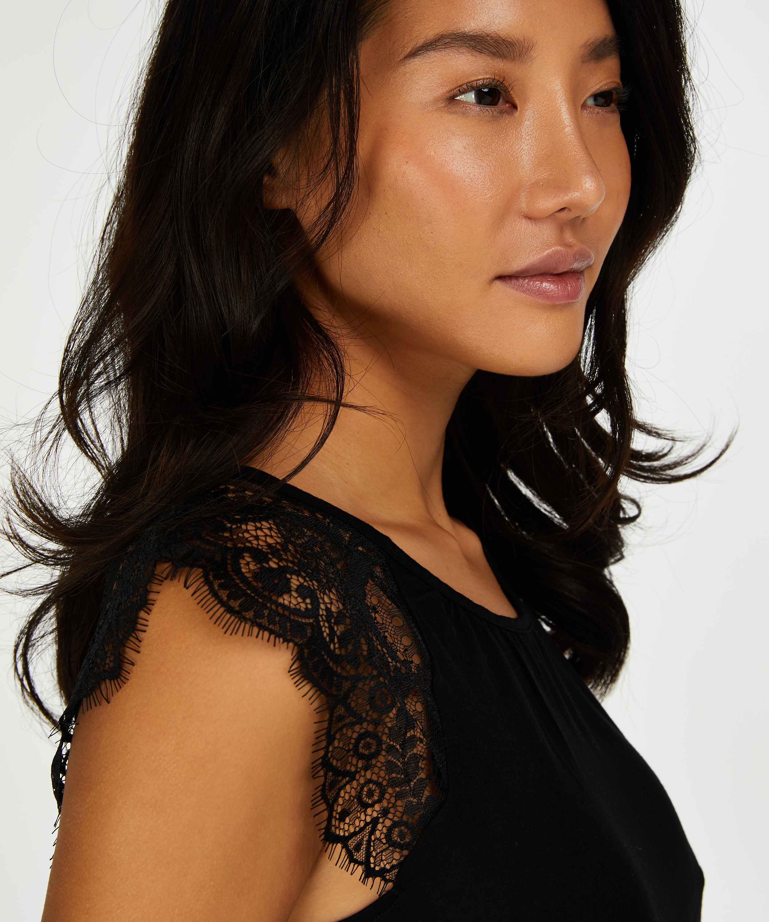 D&eacute;bardeur Jersey Lace, Noir, main