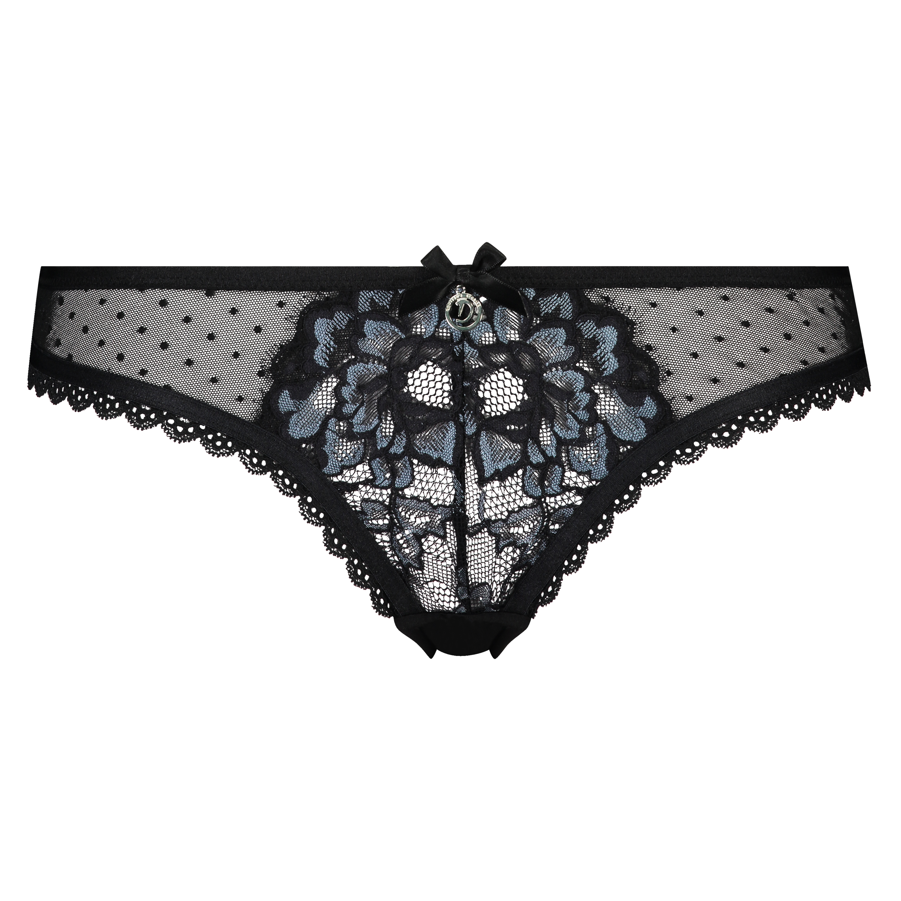 Slip br&eacute;silien taille haute Enchanted Doutzen, Noir, main