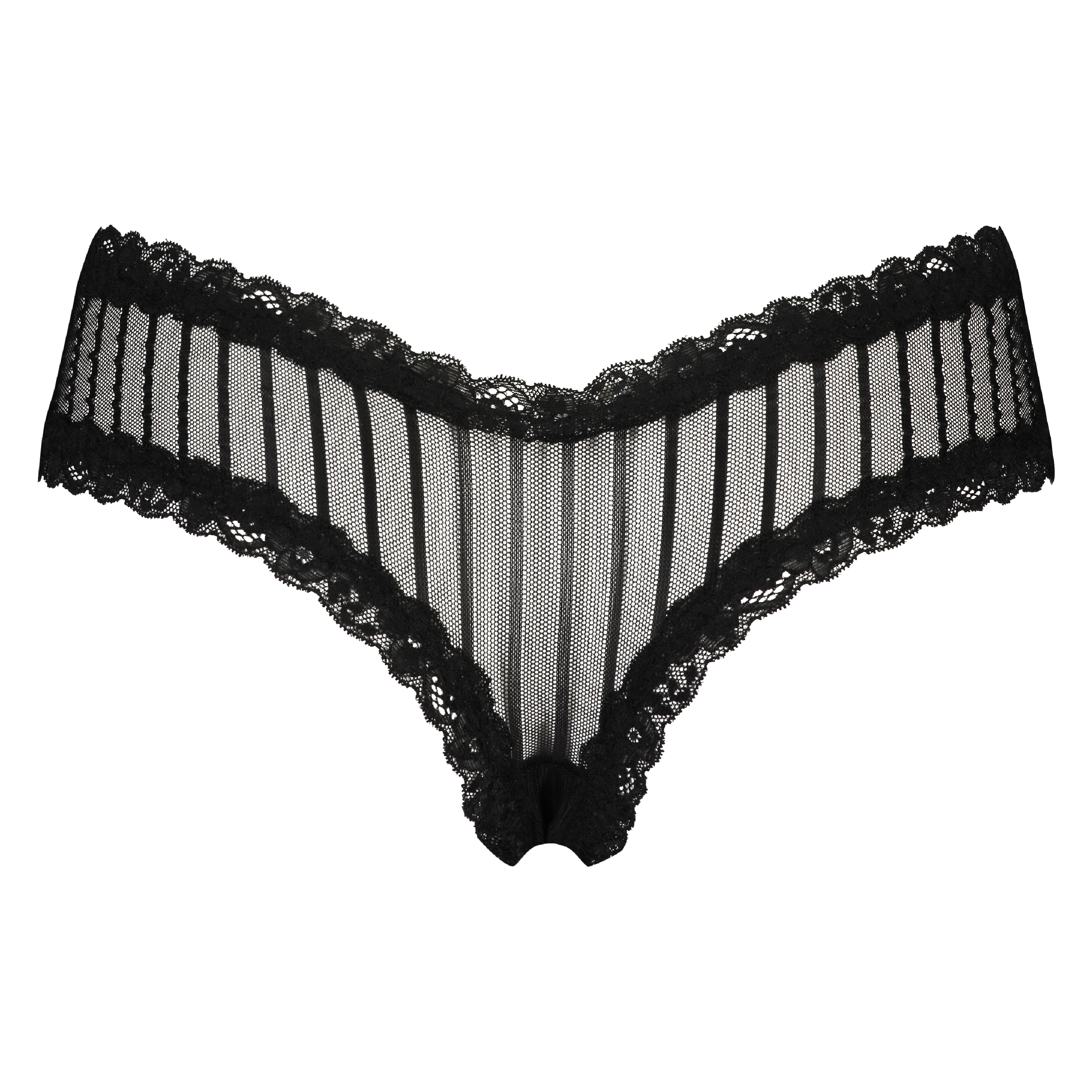 Slip br&eacute;silien V-shape mesh, Noir, main