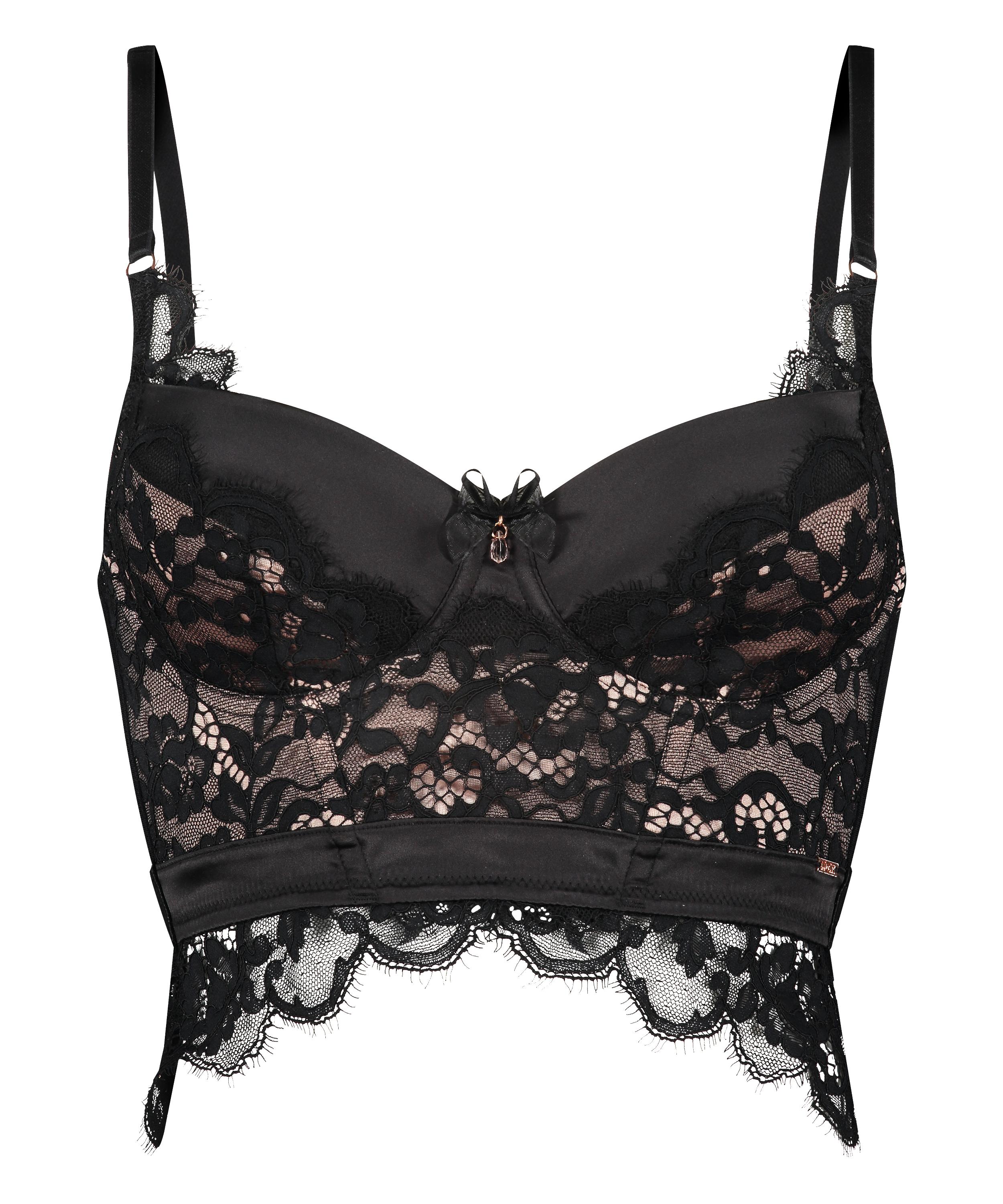 Soutien-gorge &agrave; armatures pr&eacute;form&eacute; longline Heather, Noir, main