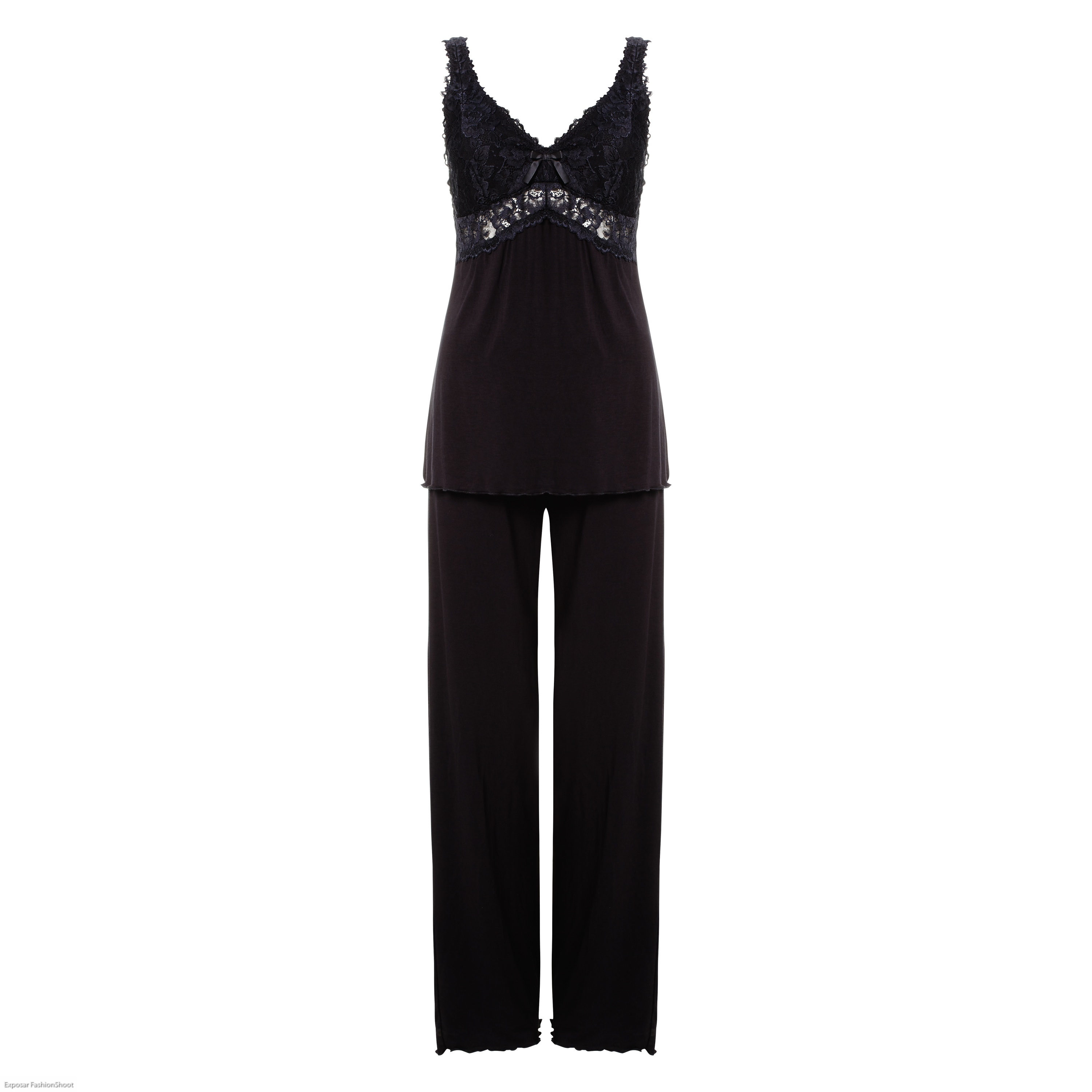 Pyjamaset Modal lace, Noir, main